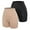2 pack: Black/beige, variant on VASLANDA Women's Comfortable Seamless Smooth Slip Shorts for Under Dresses