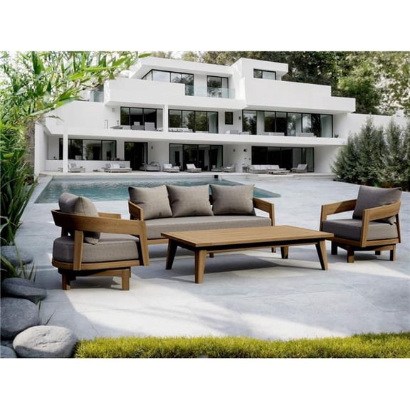 Anderson Teak SET-370 Toscana Deep Seating Swivel Set, Honey Golden Brown - 4 Piece