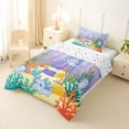 thumbnail image 2 of Manfei Initial A Art Twin Comforter Sets,Kawaii Axolotl Bedding Set For Girls,Blue Purple,Colorful Stars Reversible,2-Piece,1 Comforter and 1 Pillowcase, 2 of 8