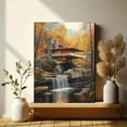 thumbnail image 6 of Autumn Waterfall House Canvas Print/Wall Art， Perfect for Living Room， Bedroom， Office， Bathroom， and Dining Room Decoration., 6 of 8
