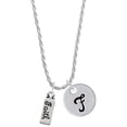 thumbnail image 1 of Delight Jewelry Silvertone Faith Silvertone Script Initial Disc - F - Charm Necklace, 20"+3", 1 of 4