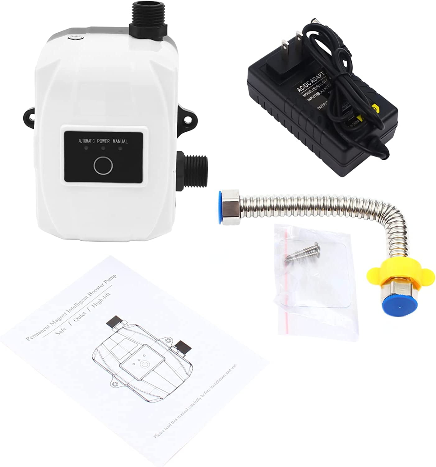 Miumaeov 24V 150W Water Pressure Booster Pump Mini Booster Pump Automatic, Portable Boosting Pump Hot Water Circulator Pump Shower Kitchen