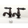 thumbnail image 2 of Kingston Brass KS1105PKL Basin Tap Faucet with Cross Handle, Oil Rubbed Bronze, 2 of 3