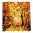 thumbnail image 3 of Ambesonne Nature Shower Curtain, Autumn in Relax Forest, 69"Wx70"L, Orange Brown, 3 of 5