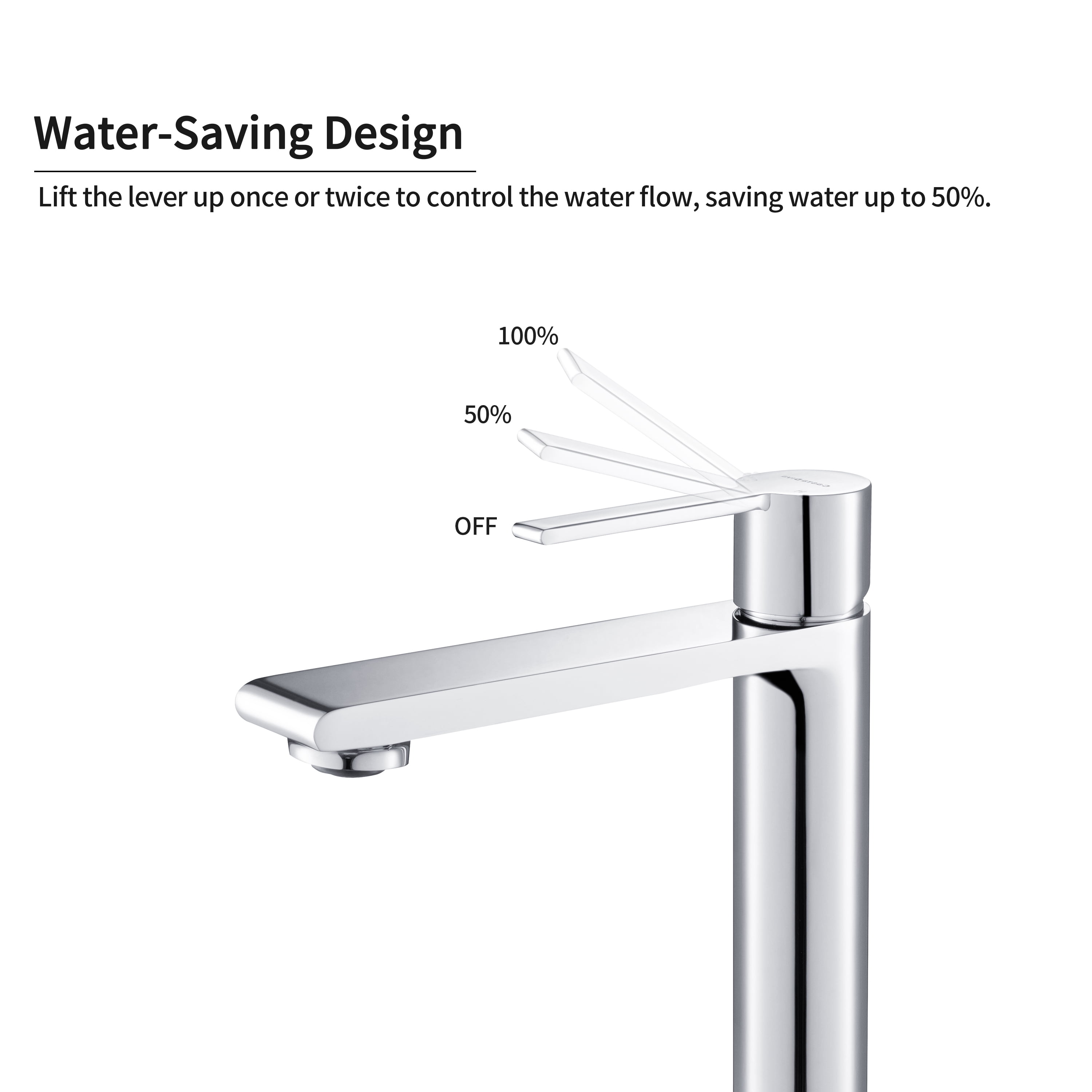 Casta Diva Chrome Single Handle Bathroom Sink Faucet for 1 Hole Sink, Brass Vanity Faucet incl. Deckplate