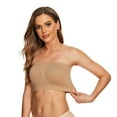 thumbnail image 2 of MINZON Women No Padded Bandeau Bra Wire Strapless Convertible Bralettes Basic Layer Top Bra Khaki + 4XL, 2 of 11