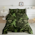 thumbnail image 2 of Manfei Green Dinosaur 3 Pieces Queen Comforter Set,Tree Leaves Bedding Sets,Jungle Animal Bedding Comforter Set,Super Cozy Wildlife Room Decoration,Reversible, 2 of 8