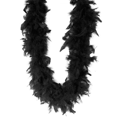 Black Feather Boas with Tinsel 6' 60 grams Party Costume Feather Boa 12 Pack 