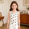 thumbnail image 5 of Asxite Toddler Girls Tank Top Print Sleeveless Crew Neck Casual Breathable Summer Blouses 2PC 0-10Y, 5 of 7