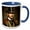 Blue/White, variant on 3drose, Cool Fantastic Era Gentleman in Tall Hat. Fantasy Gadgets Decorations, 11oz Magic Transforming Mug