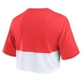 thumbnail image 3 of Women's Fanatics Red/White Georgia Bulldogs Oversized Badge Colorblock Cropped T-Shirt, 3 of 3