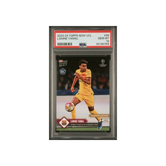 PSA 10 Lamine Yamal 2023 Topps Now #99 Youngest Player UCL Rookie Card