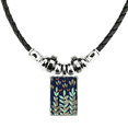 thumbnail image 1 of leaf branch flor planta pintura collar a mano colgante de cuerda de cuero Unbranded M, 1 of 3