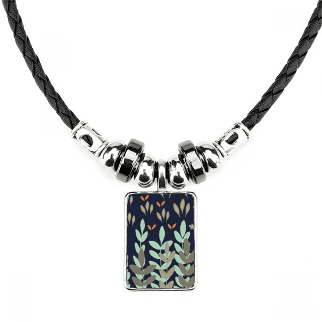 leaf branch flor planta pintura collar a mano colgante de cuerda de cuero Unbranded M