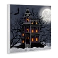thumbnail image 3 of Creepy Haunted Halloween House Under Moonlit Sky Holiday Painting Unframed Art Print Wall Art, 3 of 5