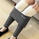 thumbnail image 3 of Gibobby Leggings de cintura alta Pantalones pequeños de cintura alta para mujer, ropa exterior gruesa, para otoño e invierno, pantalones de algodón con parte inferior cálida（Gris， M), 3 of 5