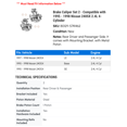 thumbnail image 2 of Brake Caliper Set 2 - Compatible with 1995 - 1998 Nissan 240SX 2.4L 4-Cylinder 1996 1997, 2 of 2
