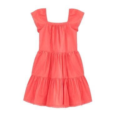 Wonder Nation Girls' Flutter Sleeve Dress, Sizes 4-18 & Plus