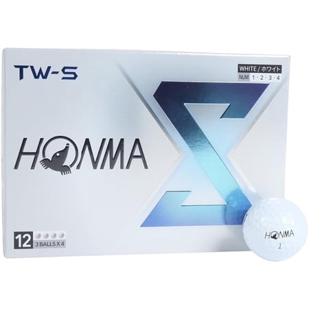 ????? Honma Golf Ball TW-X TW-S 2024 Model 1 Dozen 12 Balls White Yellow 3 Piece Tour Spin Distance Soft Golf Balls Tour World BT2402 Honma TW-S_White (1 Dozen)