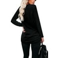 thumbnail image 2 of SHIBEVER Fall Tunic Tops Blouses for Women Long Sleeve Crew Neck Casual Pocket T-Shirts Black lightweight Pullover Clothes Size L, 2 of 4