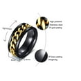 thumbnail image 2 of PAMTIER Unisex 8mm Stainless Steel Personality Cool Beer Bottle Opener Gold Chain Rotatable Fidget Ring Biker Anxiety Wedding Band Black Size 10, 2 of 4