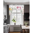 thumbnail image 4 of Botanical Floral Kitchen Swag Valances for Windows, Spring Colorful Flowers Butterfly Swag Valances Curtains for Living Room, Rod Pocket Window Treatments for Bathroom, Bedroom, Cafe, 56"x36", 4 of 6