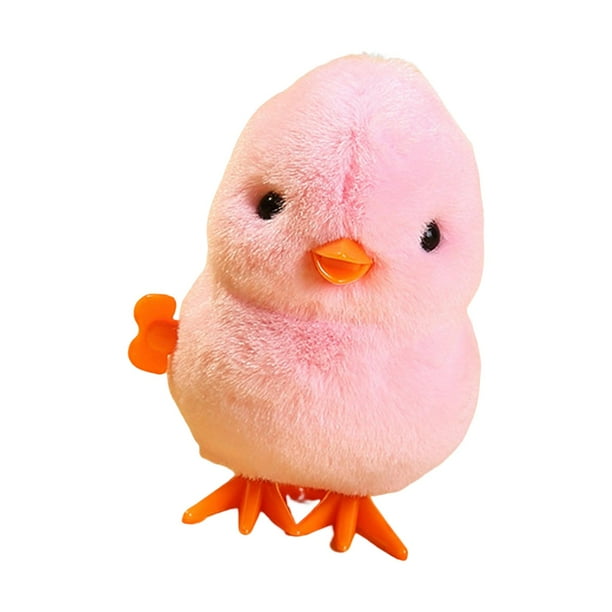 Juguetes de peluche de pollito, juguete de cuerda, realista, llamativo, lindo dibujo animado de peluche de cuerda Pollo saltador rosa