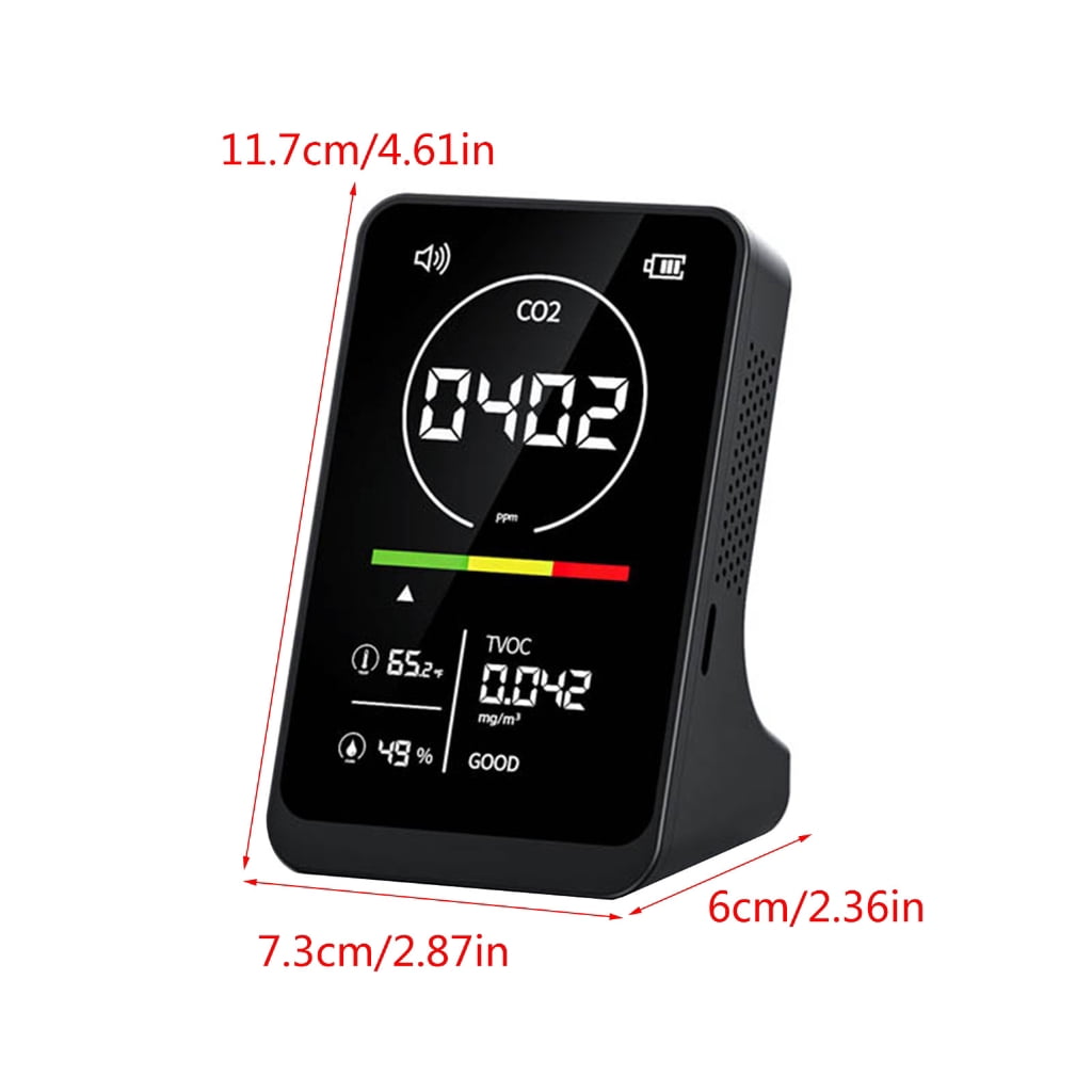 Air Quality Meter Carbon Dioxide Detector Temperature Humidity TVOC Detection