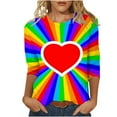 thumbnail image 3 of DDAPJ pyju Valentine's Day Shirt for Women Crewneck 3/4 Sleeve Tee Tops Funny Love Heart Print Trendy Blouses 2026 Multicolor XXXXXL, 3 of 6