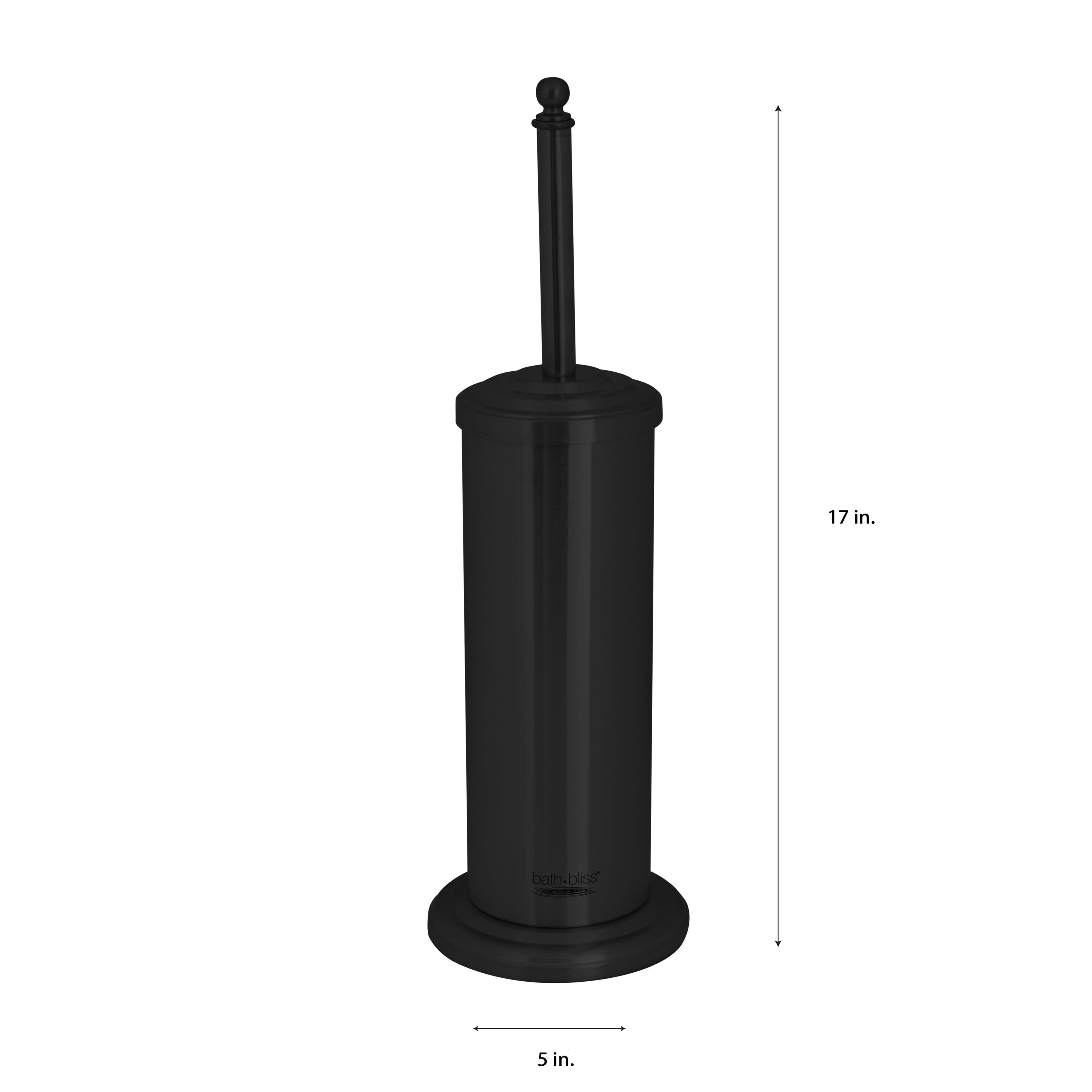 Bath Bliss 3 Piece Deluxe Bathroom Toilet Brush and Plunger Set in Matte Black