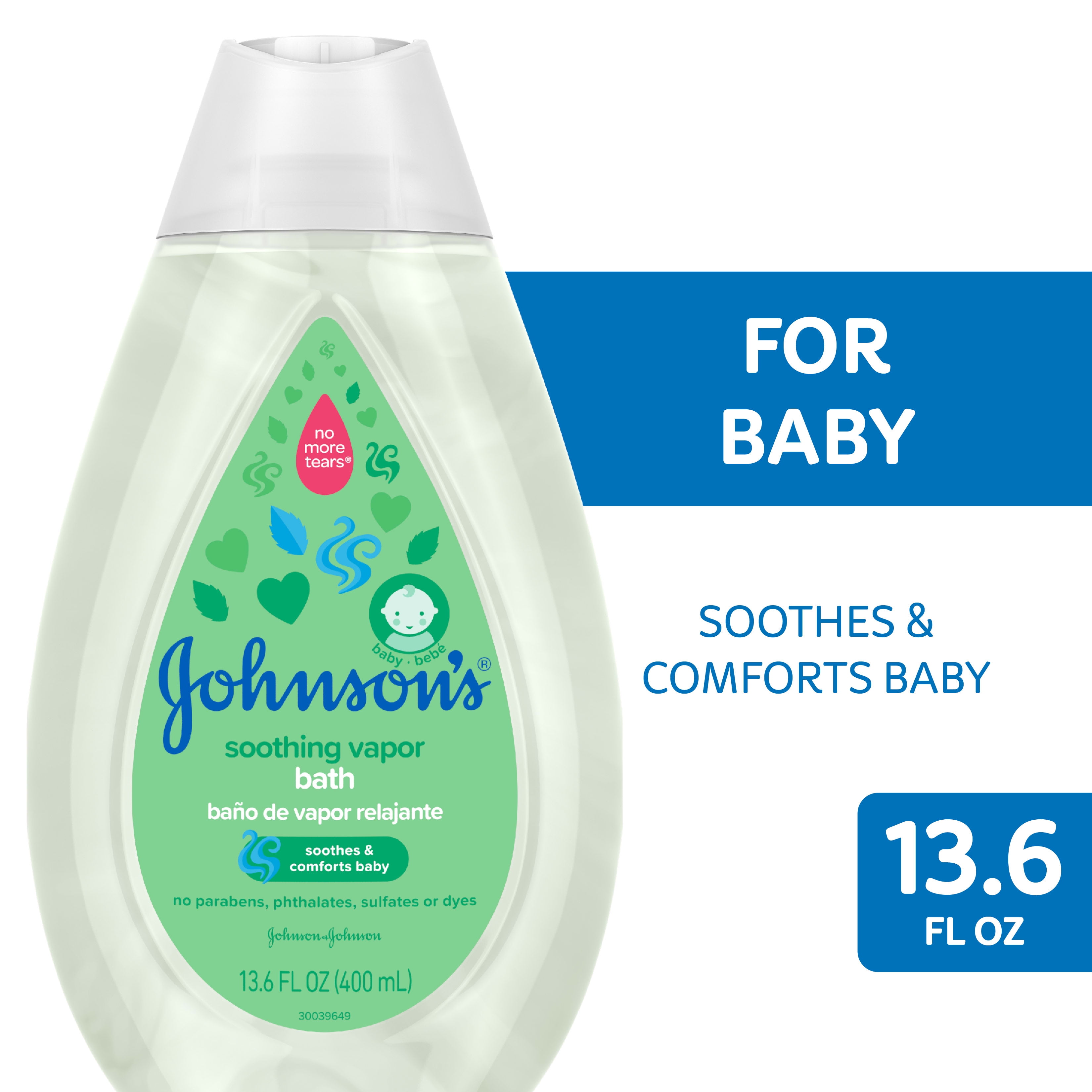 Johnson's Baby Soothing Vapor Bath to Relax, Tear-Free, 13.6 fl. oz