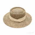thumbnail image 6 of SGMVNU Straw Boater Summer Sun Hats for Women, Ribbon Wide Brim Fedora Panama Flat Top Packable Summer Beach Hat for Travel, One Size, Beige, 6 of 6