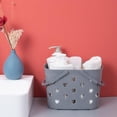 thumbnail image 3 of Plastic Organizer Storage Basket with Handles, Portable Shower Caddy Tote Storage Bins for Bathroom, Kitchen, Dorm Room, Bedroom, 3 of 7