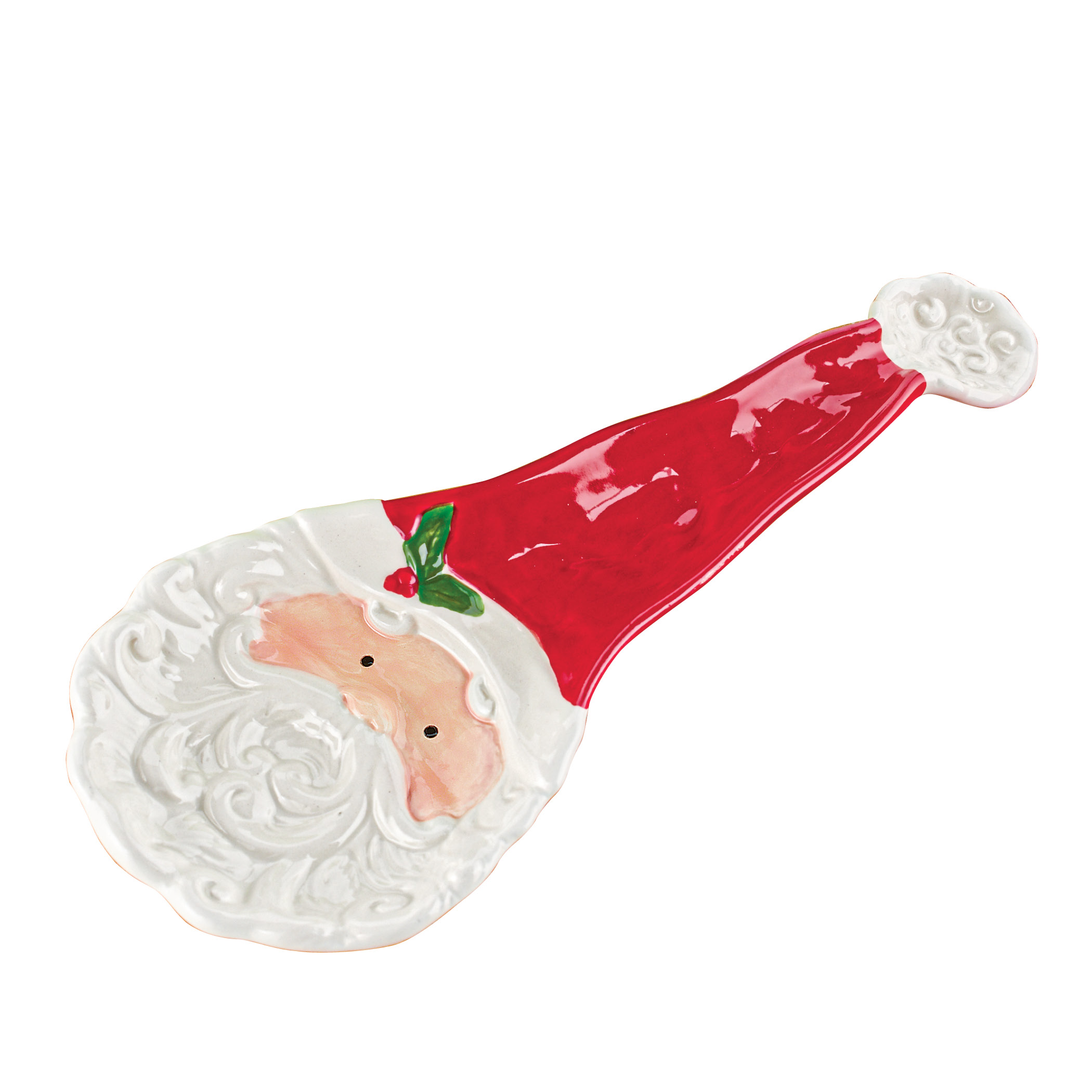 Cheerful Santa Claus Holiday Kitchen Spoon Rest Festive Seasonal