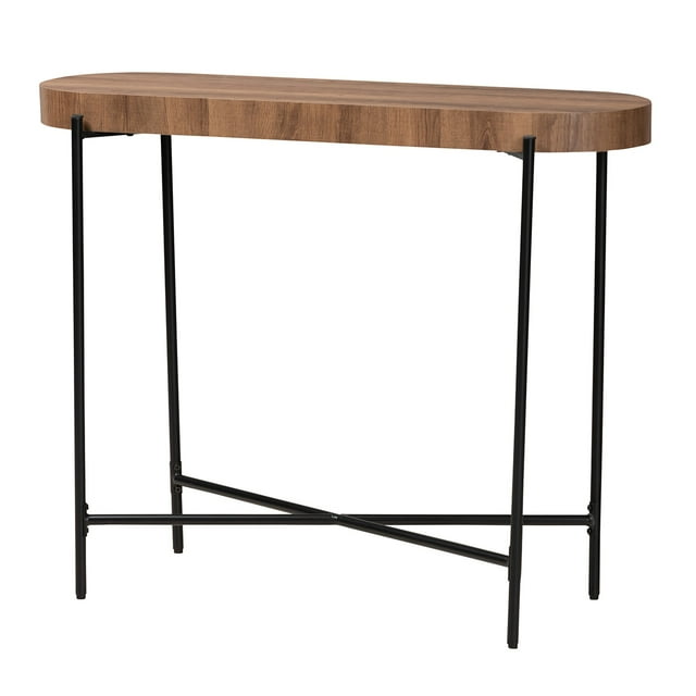 Baxton Studio Table Console Industrielle Moderne en Bois Finition Noyer Brun et Métal Noir