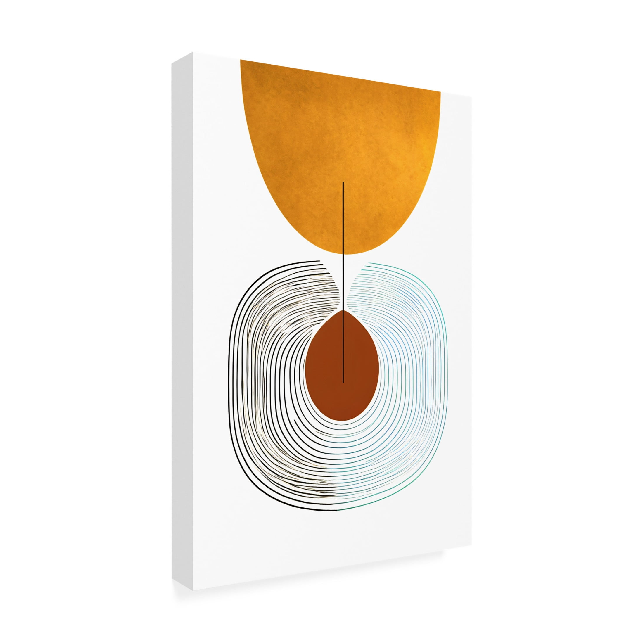 Canvas Wall Art - Ray Heere 'Mid Century Abstract Painting 17' Wall Art for Living Room, Bedroom, or Office Décor by Trademark Fine Art - 22 x 32 Inches