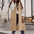 thumbnail image 5 of Women's Long Vest Sleeveless Lightweight Puffer Jacket Packable Hooded Down Coat Quilted Vest with Hood Winter, 5 of 6