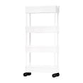 thumbnail image 1 of Yuarrent Carrito de almacenamiento de ABS blanco y negro de 3, 4 y 5 niveles para sala de estar, cocina y dormitorio. Almacenamiento y organización del hogar Blanco, 4 capas 25 cm, 1 of 6