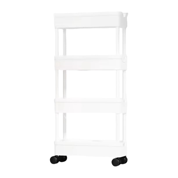 Toystoory Carrito de almacenamiento en blanco y negro con 3, 4 y 5 niveles para sala de estar, con drenaje hueco Almacenamiento y organización del hogar Blanco, 4 capas 25 cm