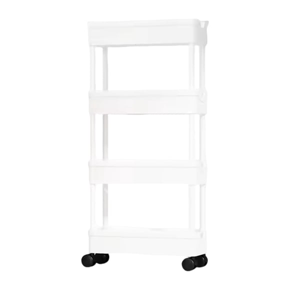 Toystoory Carrito de almacenamiento en blanco y negro con 3, 4 y 5 niveles para sala de estar, con drenaje hueco Almacenamiento y organización del hogar Blanco, 4 capas 25 cm