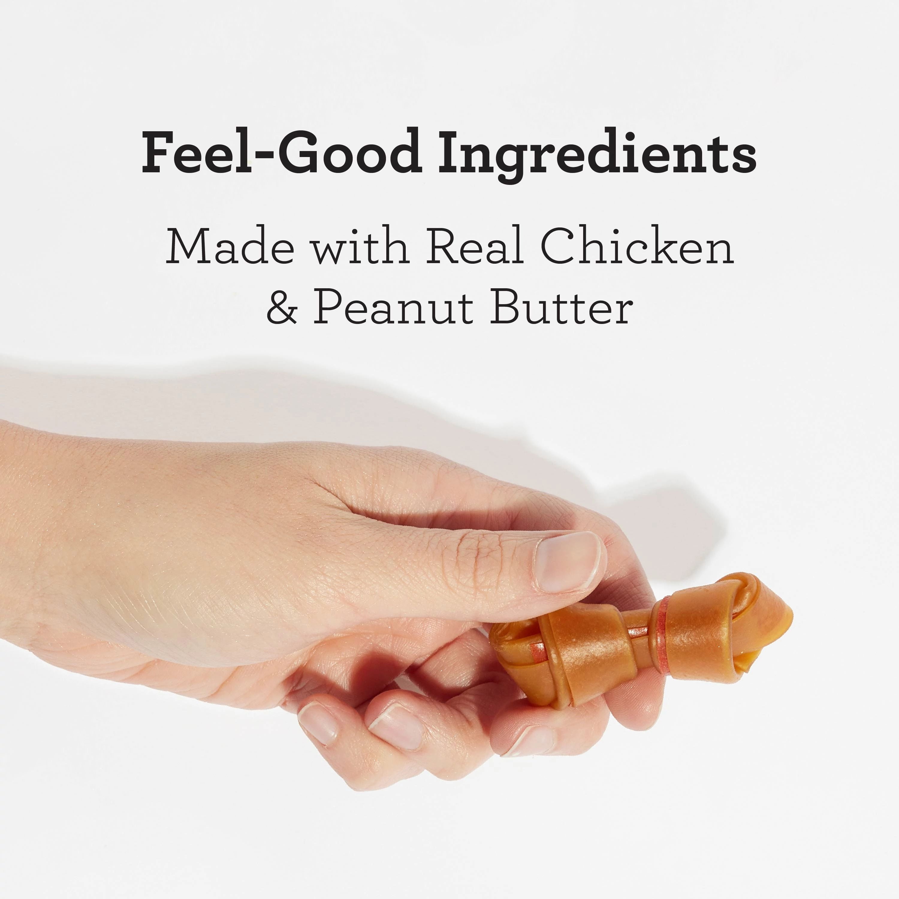 DreamBone Mini Bones Made With Real Peanut Butter 45 Count, Rawhide-Free Chews For Small Dogs, DreamBone Peanut Butter Mini 45ct, 25.3oz, 720g