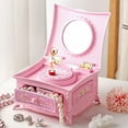 thumbnail image 2 of (Red) Classical Rotating Dancer Ballerina Piano Music Box Jewelry Organizer Ballerina Wind-Up Music Box Storage Organizer With Mirror, 2 of 4