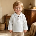 thumbnail image 7 of Gerichy Baby Boys Clothes Toddler Infant Boy Button-down Shirt Tops Cotton Linen Long Sleeve Fall T-Shirt 6M-3T, 7 of 7
