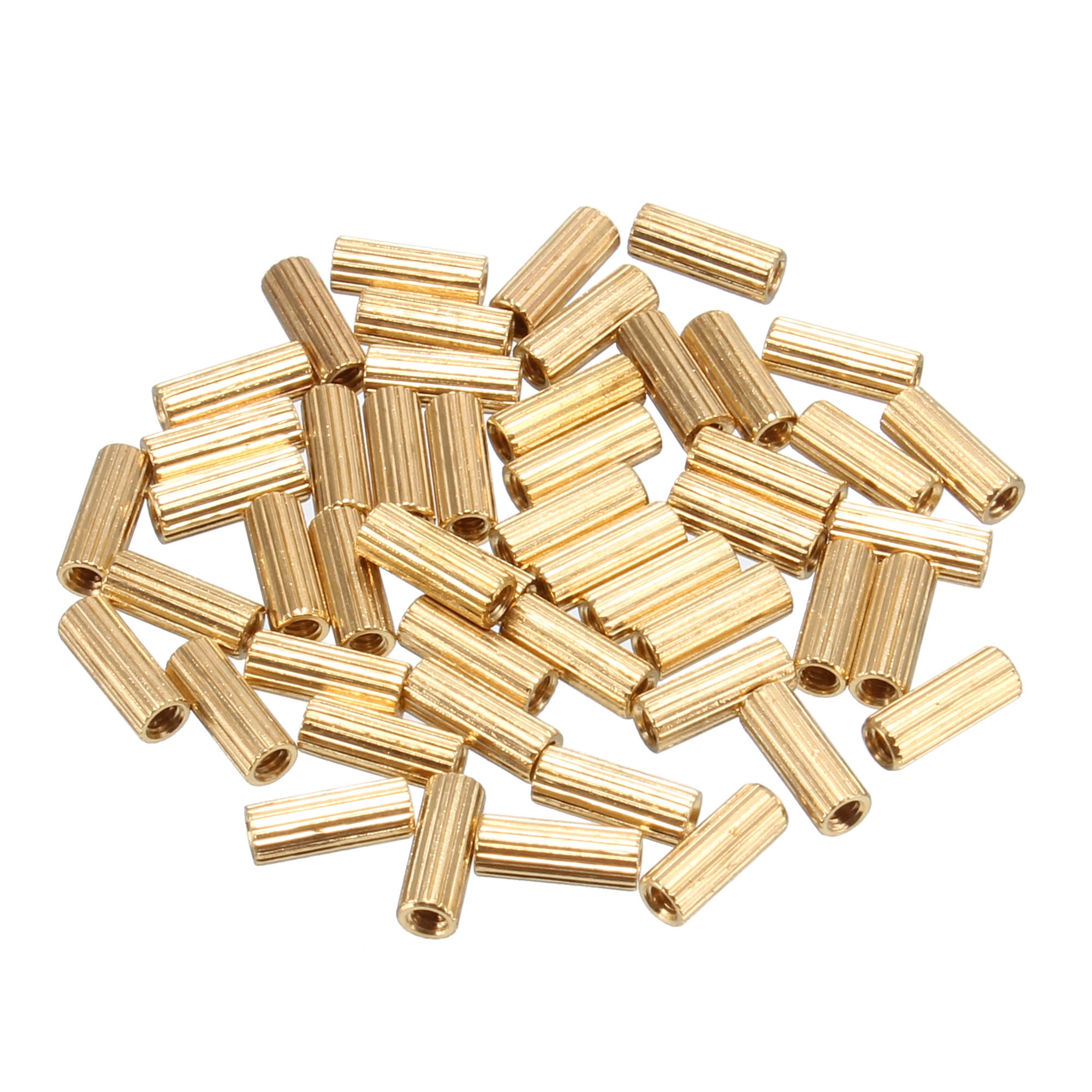 50pcs Brass Round Straight Female Thread Standoff Spacer M2x3x8mm