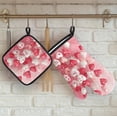 thumbnail image 4 of Pink Balloons Oven Mitts and Pot Holders Set of 2, Valentine''s Day Heat Resistant Oven Mitts Kitchen Oven Glove for Cooking, Baking, 4 of 6
