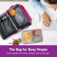 thumbnail image 4 of Bentgo Deluxe Lunch Bag - Durable and Insulated Lunch Tote with Zippered Outer Pocket, Internal Mesh Pocket, Padded & Adjustable Straps, & 2-Way Zippers - Fits Most Bentgo Lunch Boxes (Purple), 4 of 7