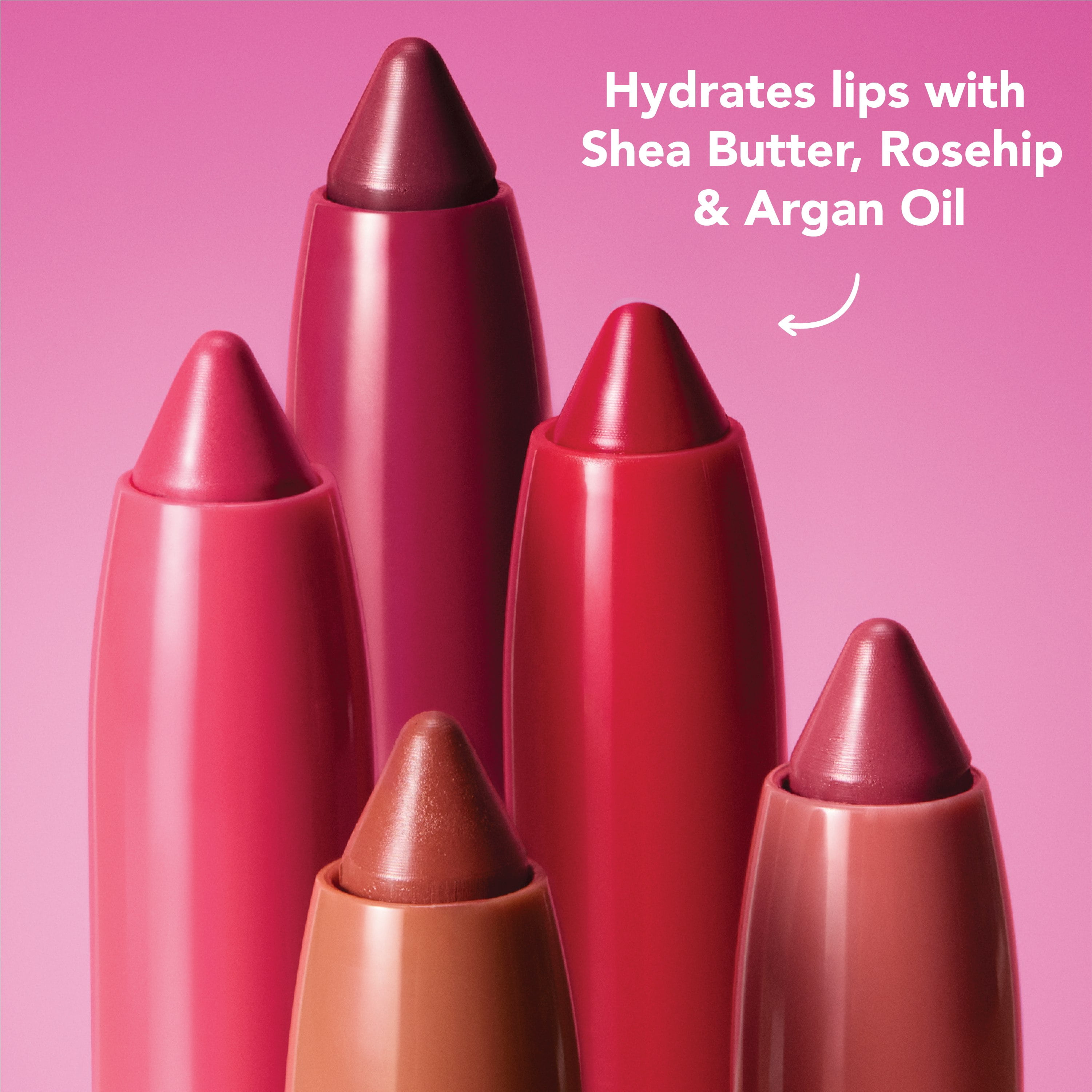 Hard Candy Lip Shine Lipstick Honeycomb, Berry Lip Color, Hydrating Lip Liner, Built-in Sharpener