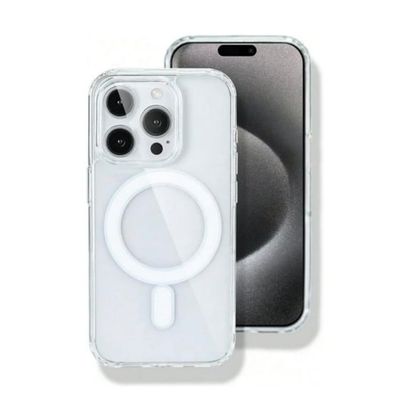 Transparent Magnetic Phone Case for iPhone 15 Pro, Compatible with MagSafe, Anti-Slip and Anti-Drop