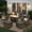 Black, variant on Ovios 7 Pieces Patio Furniture Set Outdoor Conversation All-Weather Rattan Sectional Sofa with Fire Pit Table & Swivel Chairs