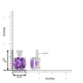 thumbnail image 2 of ANGARA Natural 12.3 Ct. Amethyst with Diamond Drop Earrings in 14K White Gold for Women, 2 of 8